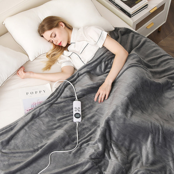 grey heating blanket