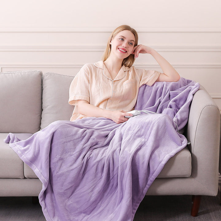 Flannel Electric Heated Throw Blanket – 50"x60", 3 Hours Timer Auto-Off, 5 Heating Levels