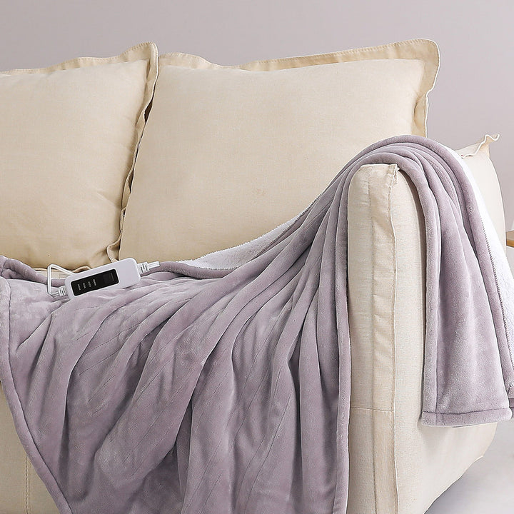 purple heated throw blanket