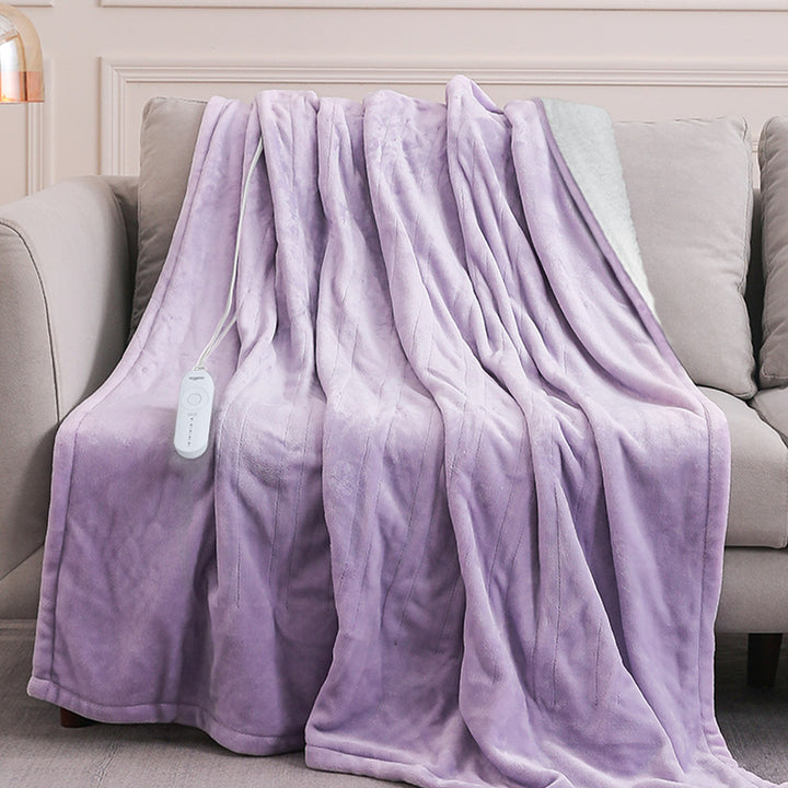 Flannel Electric Heated Throw Blanket – 50"x60", 3 Hours Timer Auto-Off, 5 Heating Levels