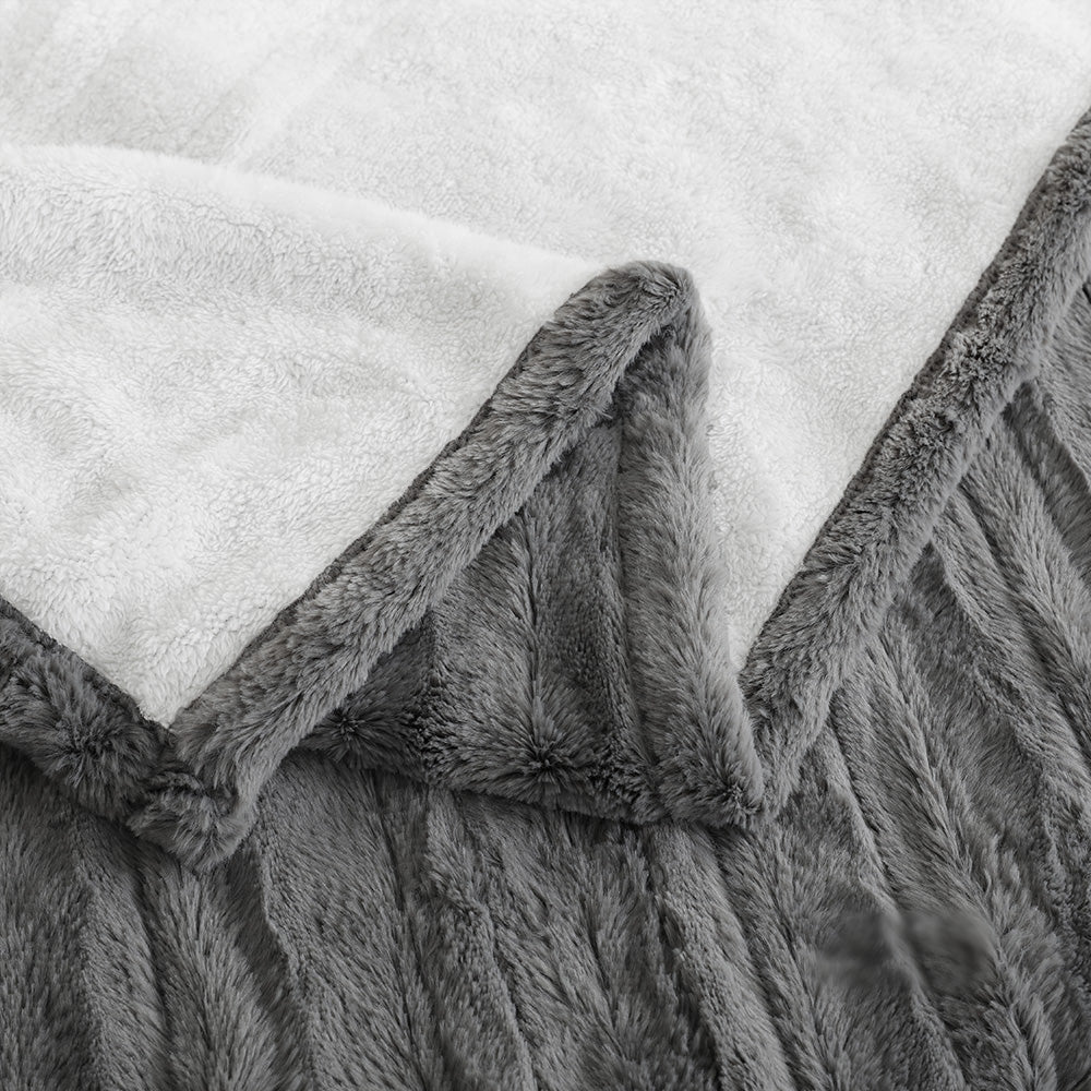 faux fur electric heated throw