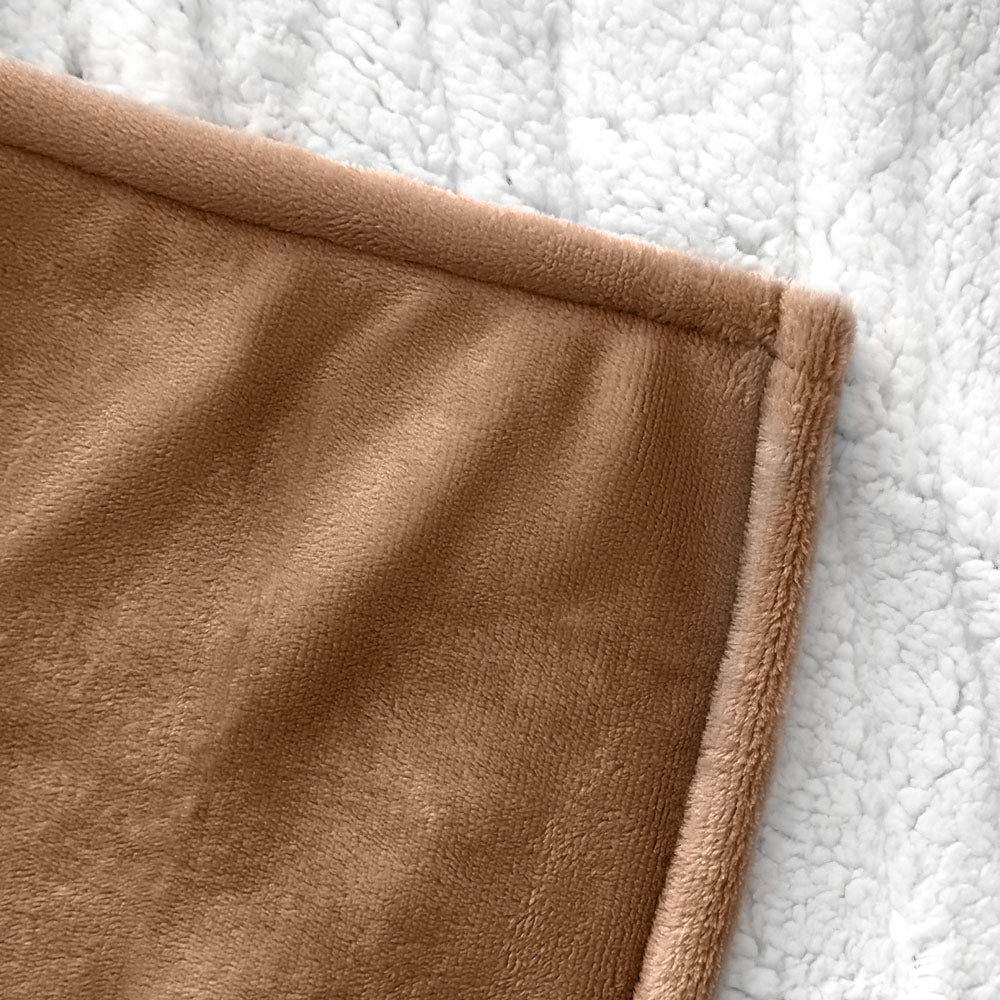 Flannel Electric Heated Throw Blanket – 50"x60", 3 Hours Timer Auto-Off, 5 Heating Levels