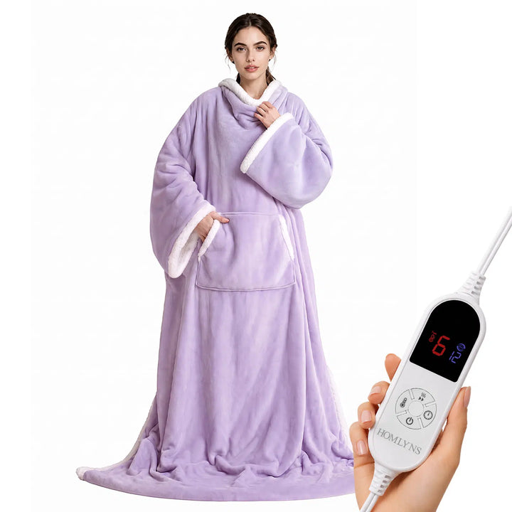 Wearable Heated Blanket Wrap with Hood