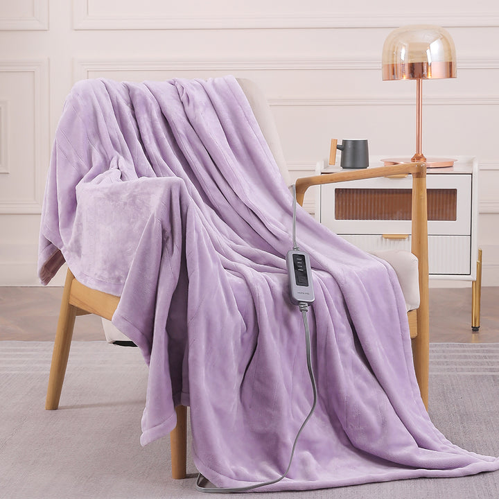 purple heated throw blanket