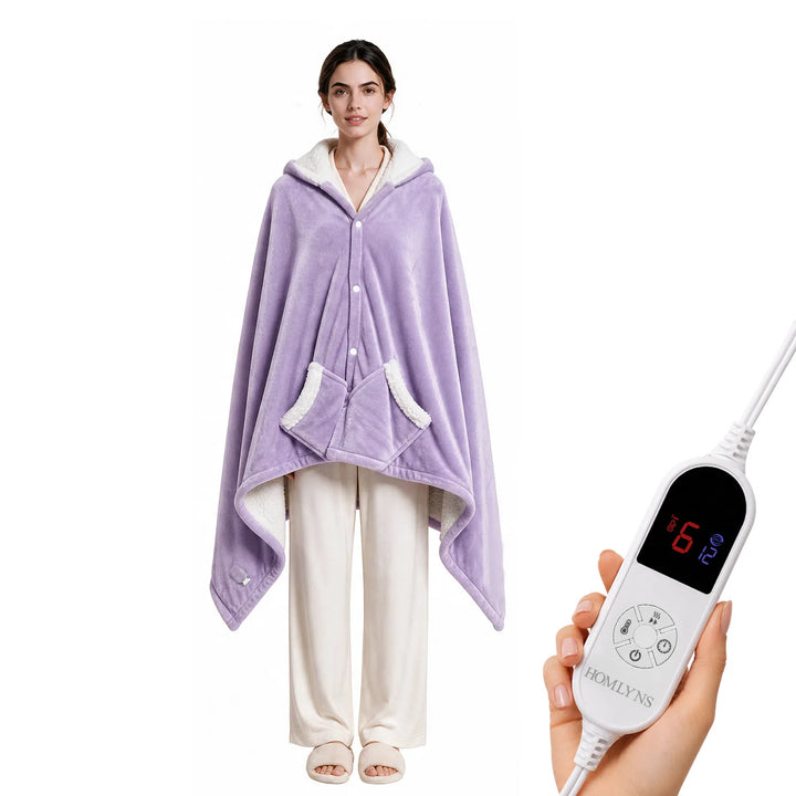 Wearable Heated Blanket Wrap with Hood