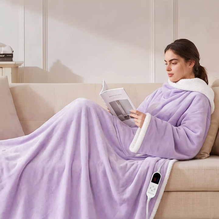 Wearable Heated Blanket Wrap with Hood