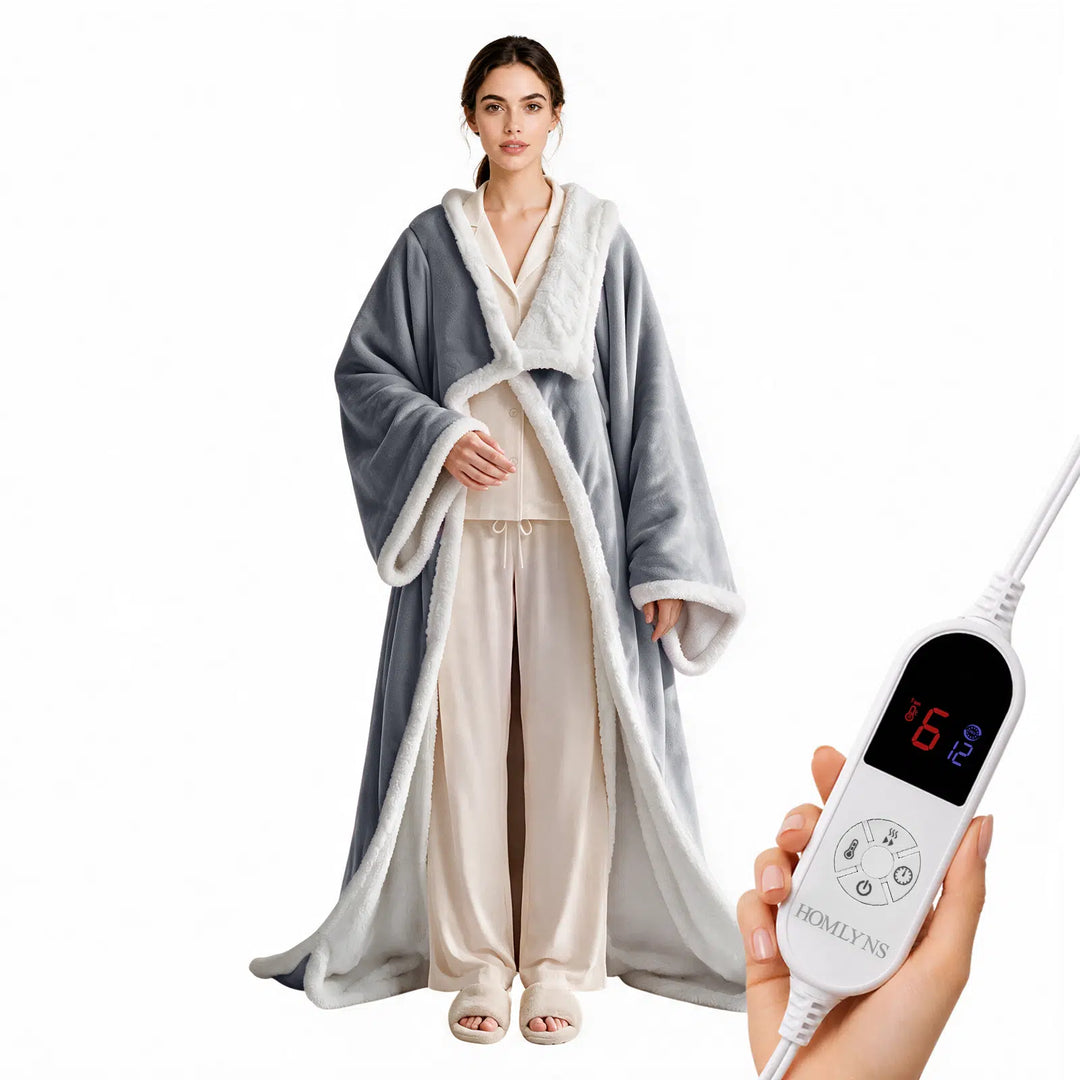 Wearable Heated Blanket Wrap with Hood