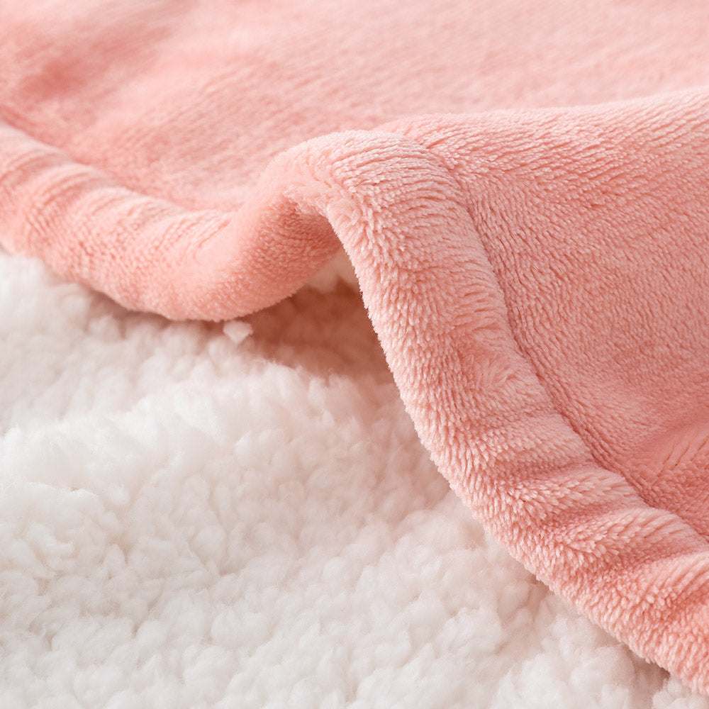 pink heated throw blanket