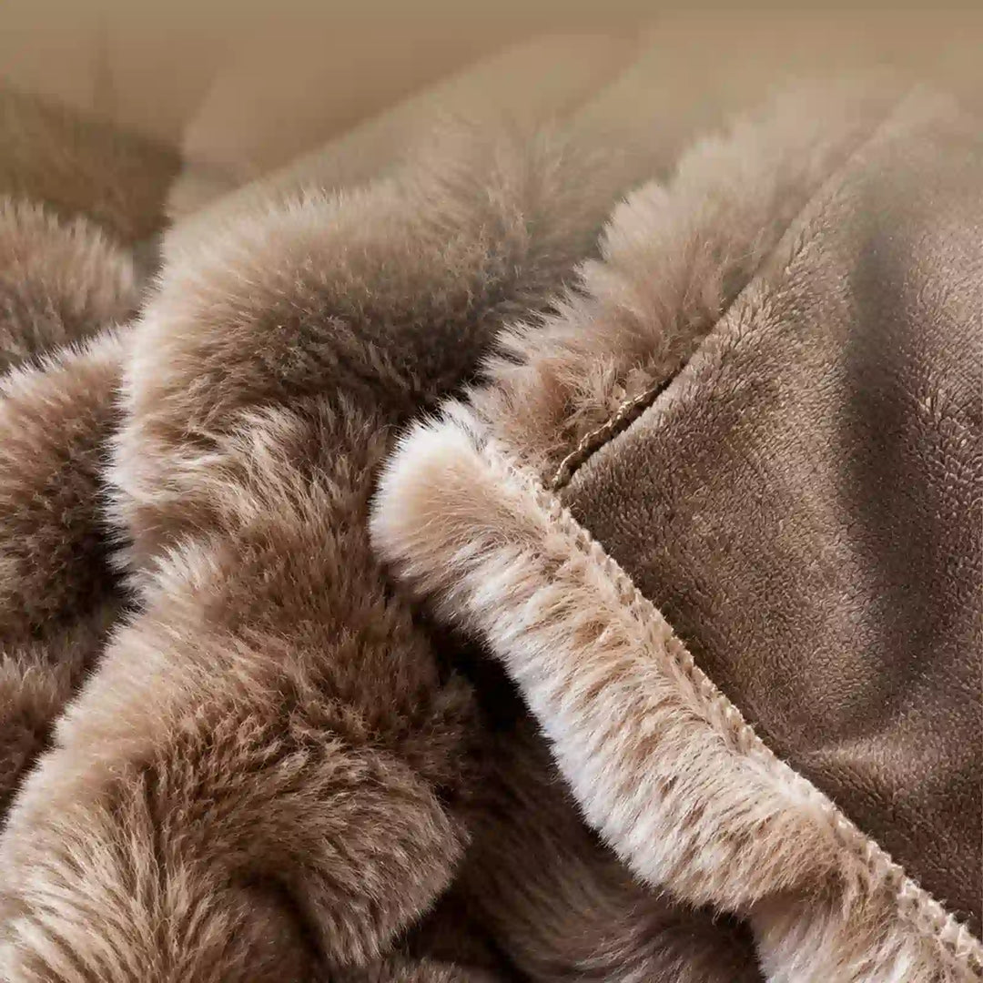 Tie-Dye Faux Fur Bubble Heated Bed Blanket