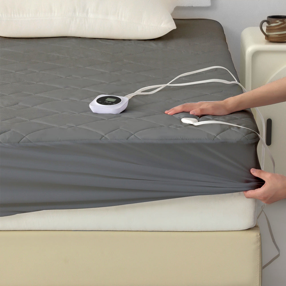 Quilted Electric Heated Mattress Pad - 1-12 Hours Auto Shut Off, 10 Heat Settings