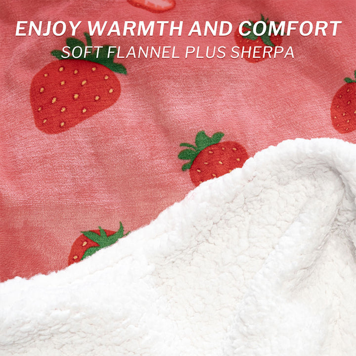 strawberry hoodie blanket