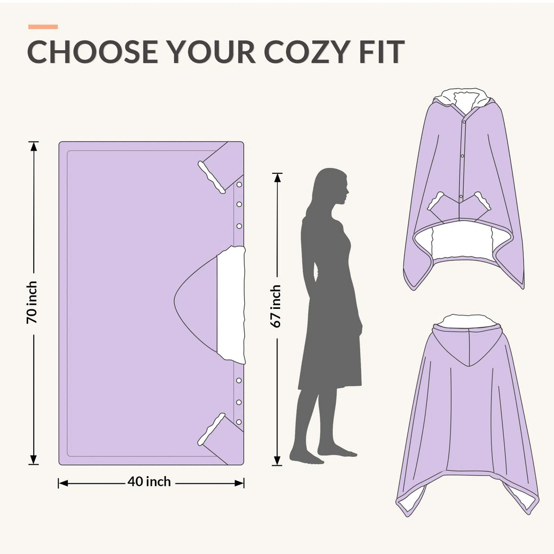 Wearable Heated Blanket Wrap with Hood