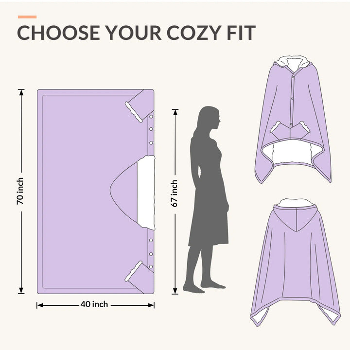 Wearable Heated Blanket Wrap with Hood
