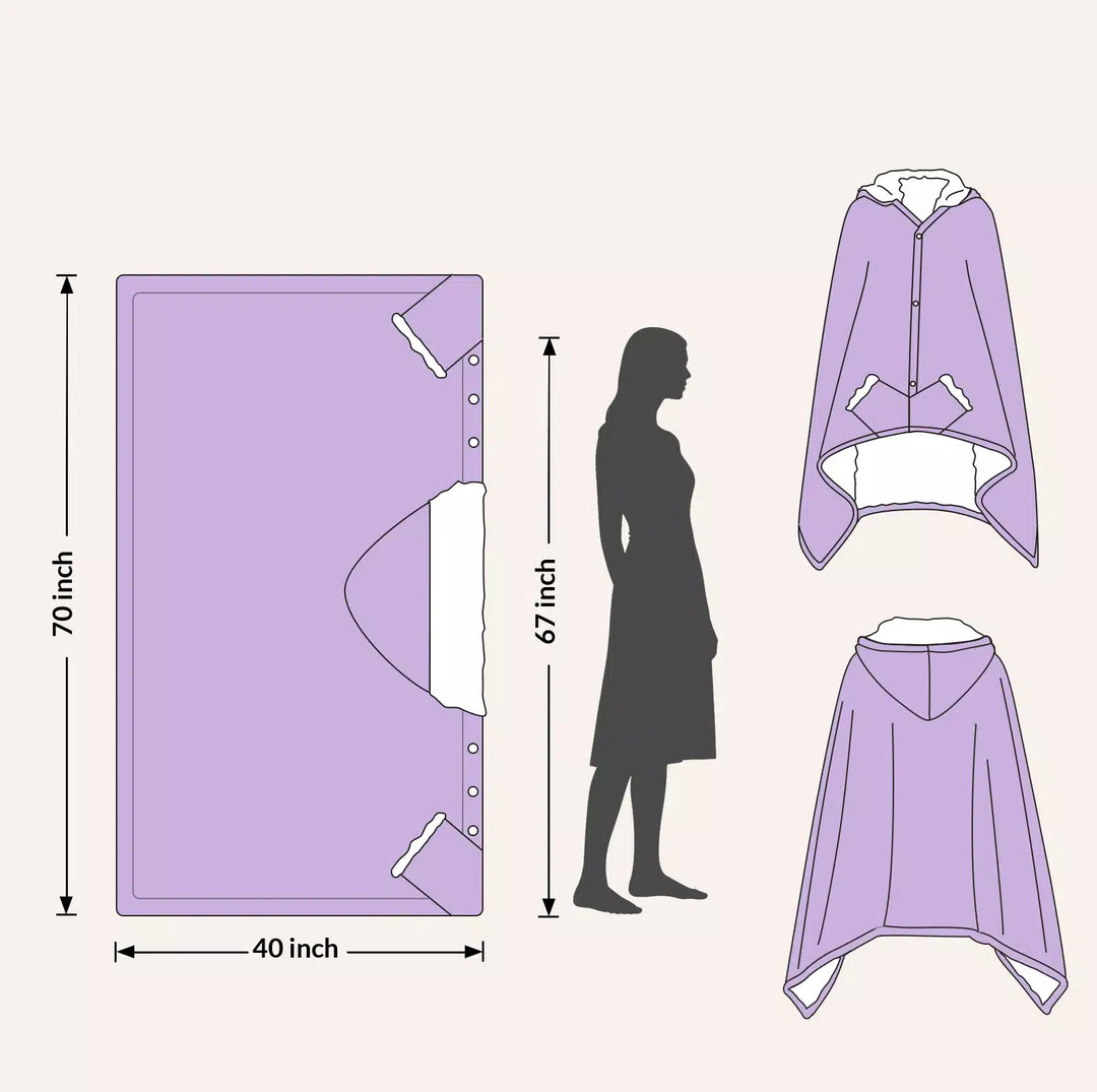 Wearable Heated Blanket Wrap with Hood