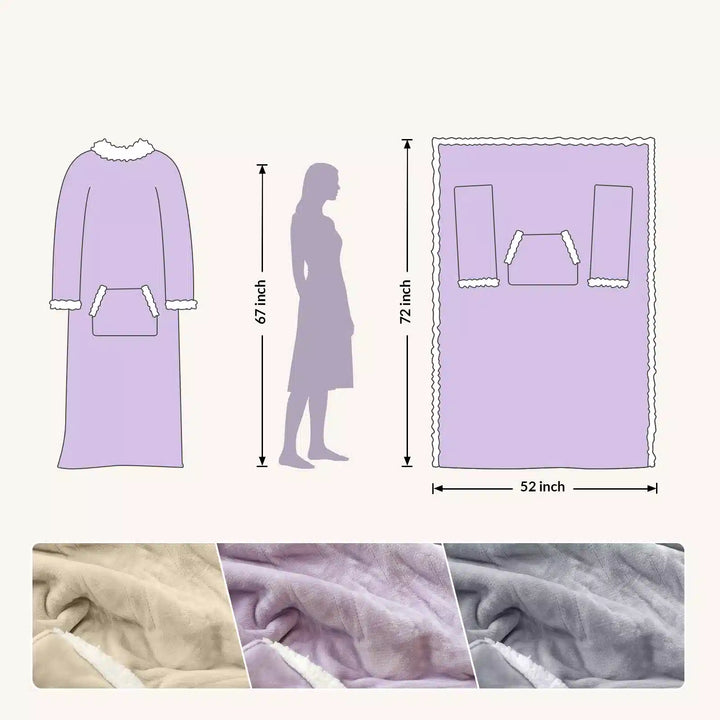 Wearable Heated Blanket Wrap with Hood