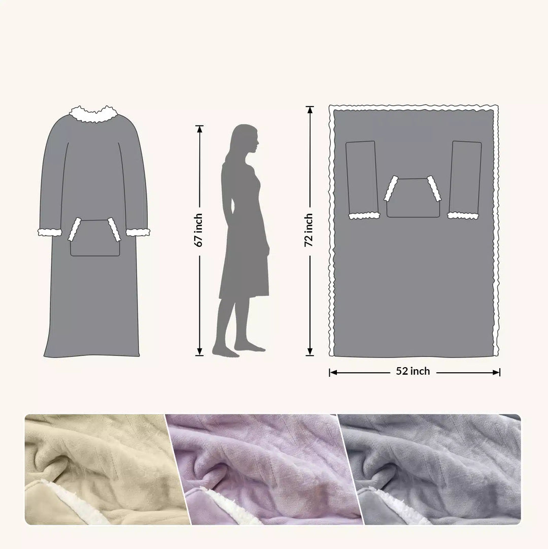 Wearable Heated Blanket Wrap with Hood