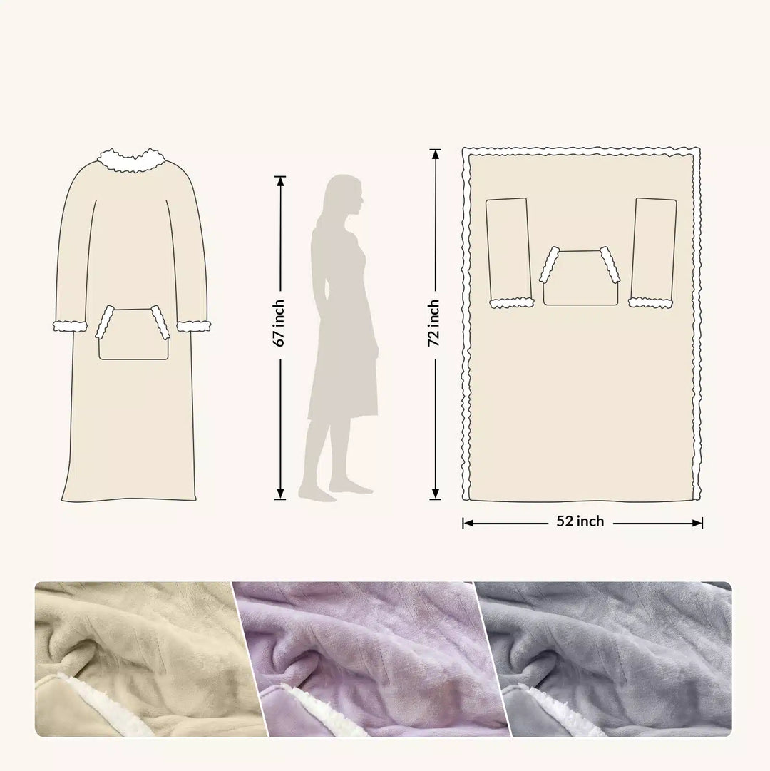 Wearable Heated Blanket Wrap with Hood