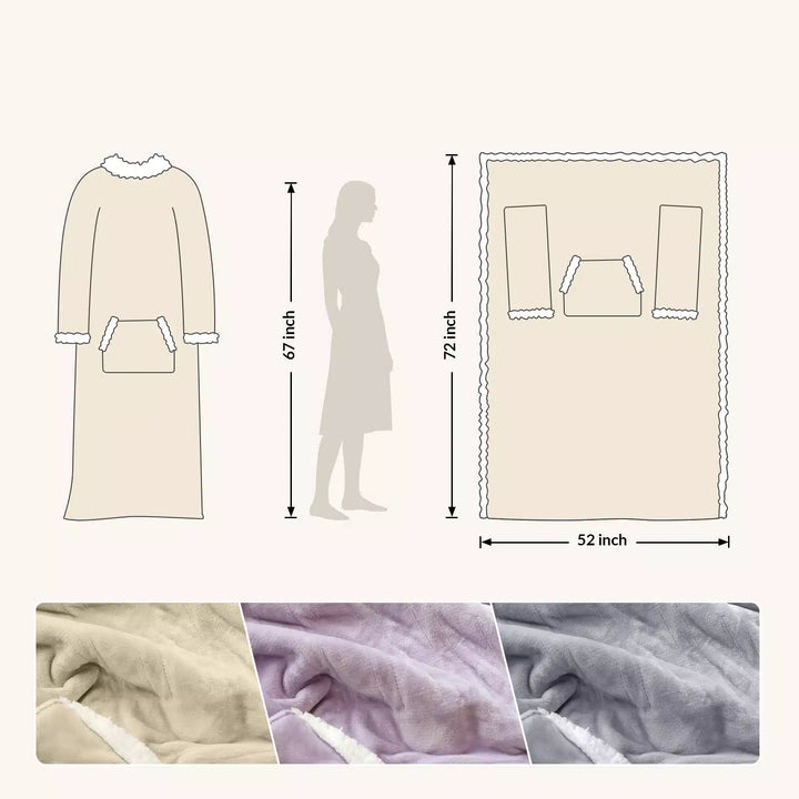 Wearable Heated Blanket Wrap with Hood