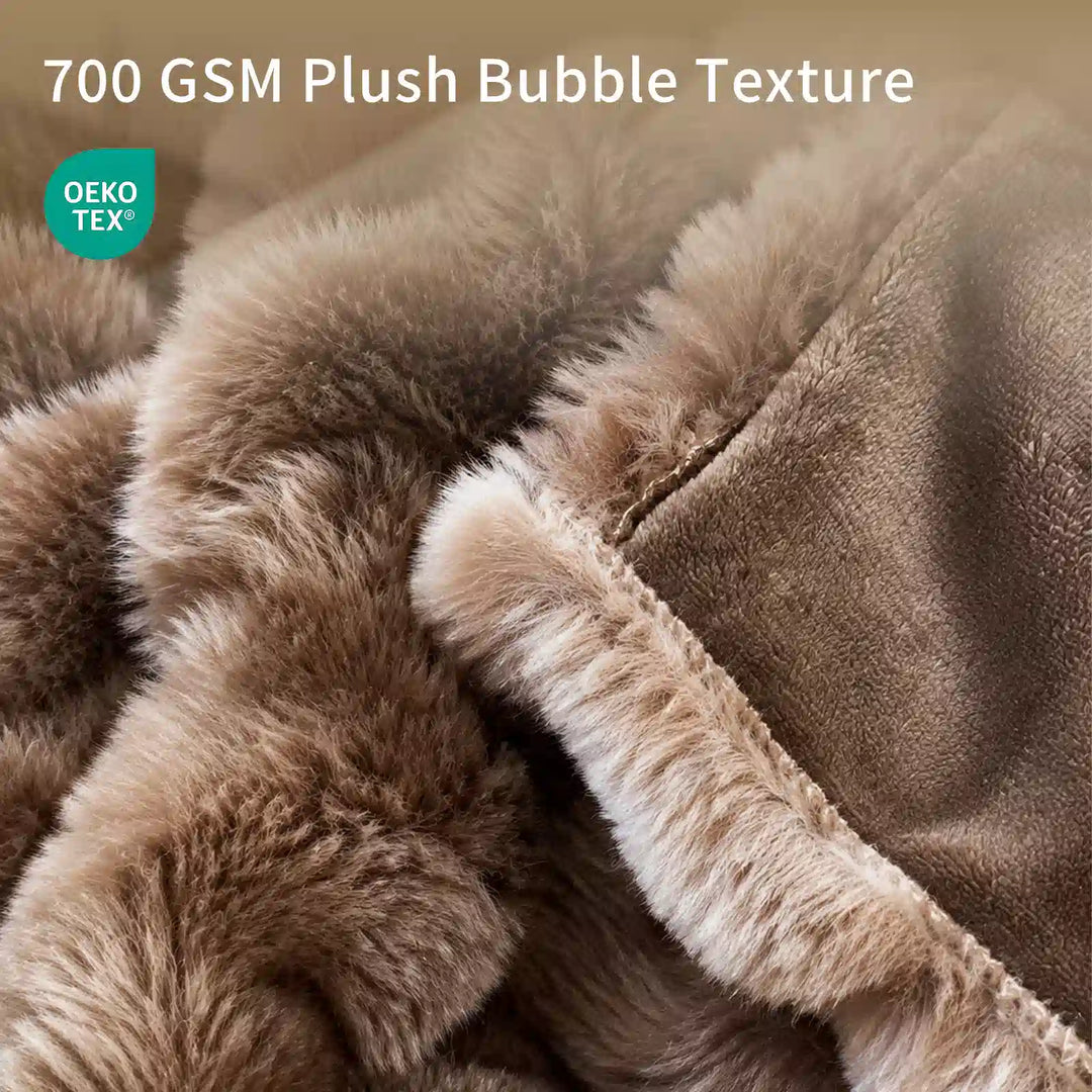 Tie-Dye Brown Faux Fur Heated Throw Blanket