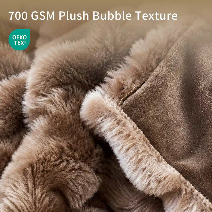 Tie-Dye Brown Faux Fur Heated Throw Blanket