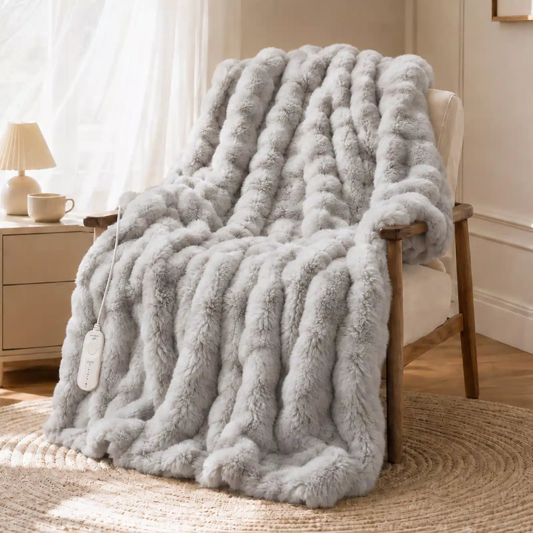 Tie-Dye Faux Fur Heated Throw Blanket