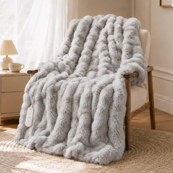 Tie-Dye Faux Fur Heated Throw Blanket
