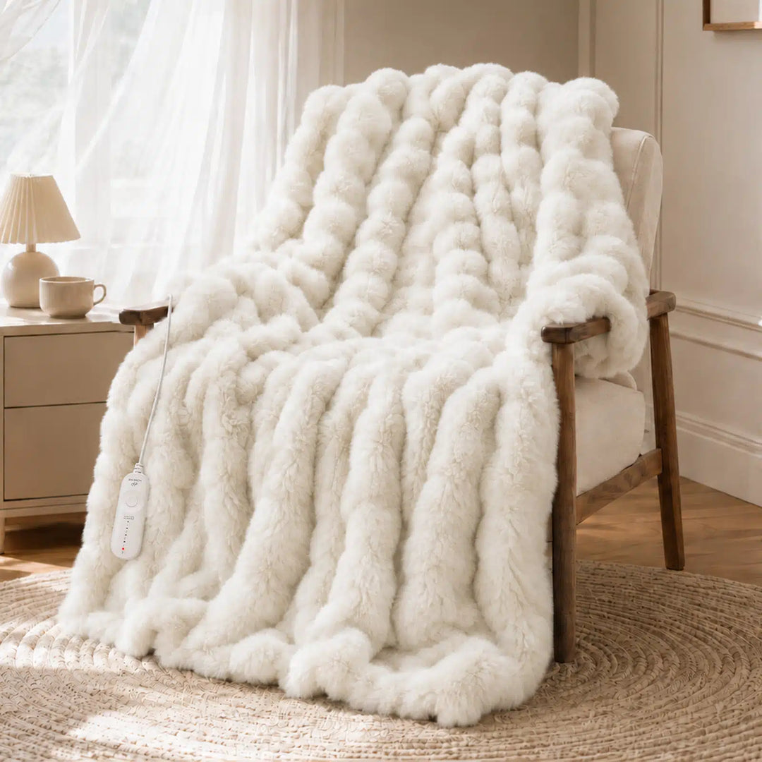 Tie-Dye Faux Fur Heated Throw Blanket