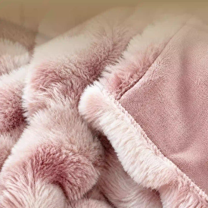 Tie-Dye Faux Fur Bubble Heated Throw Blanket