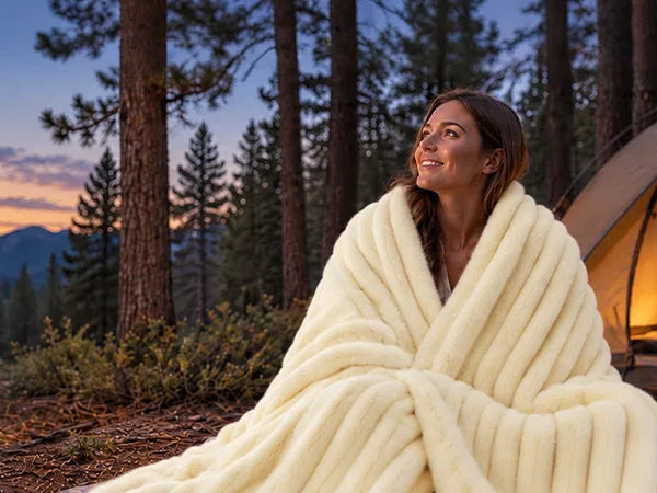 portable faux fur throws