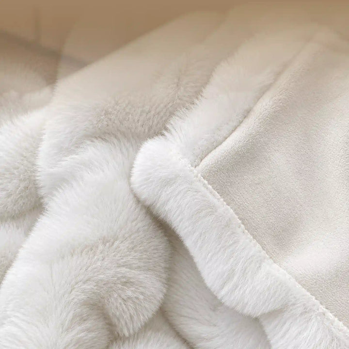 Tie-Dye Faux Fur Bubble Heated Throw Blanket